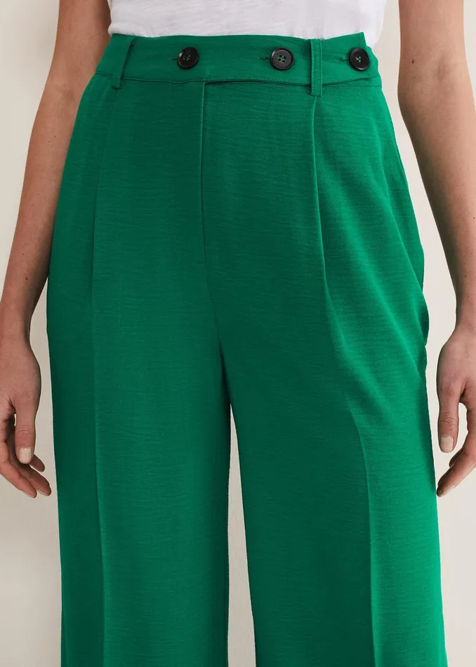 Women Phase Eight Trousers Opal Wide Leg Trousers Green