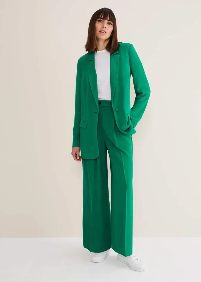 Women Phase Eight Trousers Opal Wide Leg Trousers Green