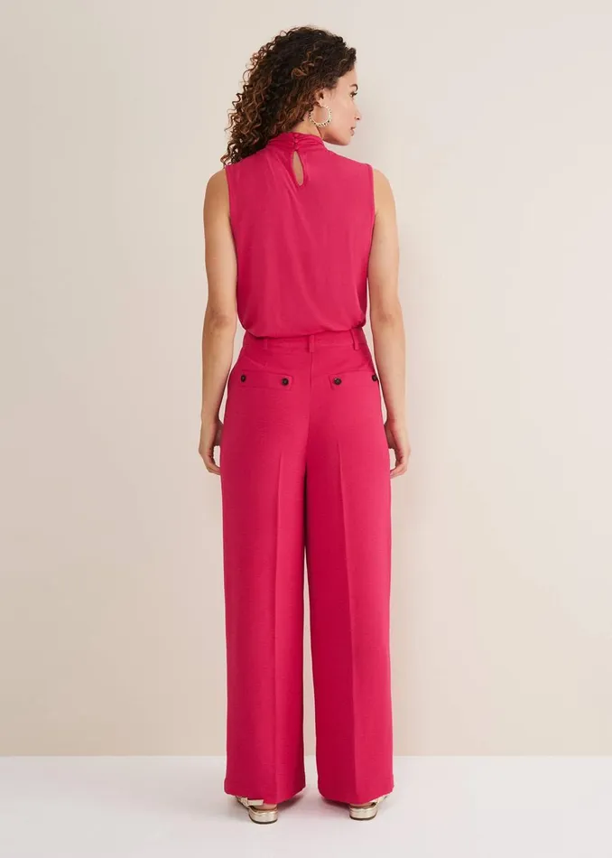 Women Phase Eight Trousers Opal Wide Leg Trousers Raspberry