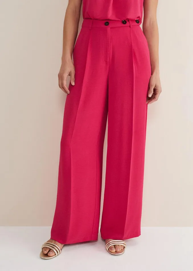 Women Phase Eight Trousers Opal Wide Leg Trousers Raspberry