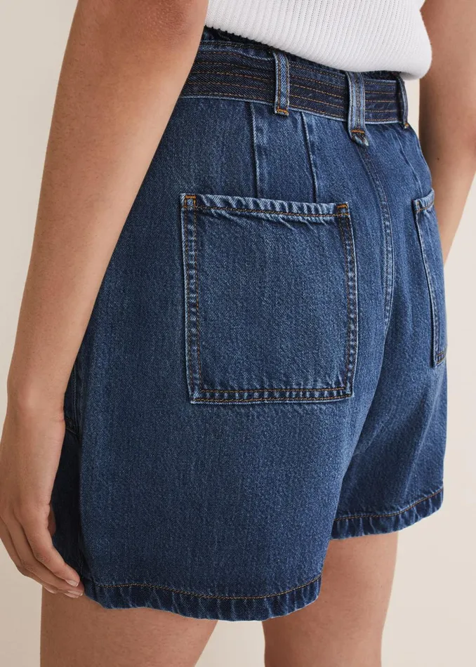 Women Phase Eight Trousers Paige Denim Shorts Mid Wash