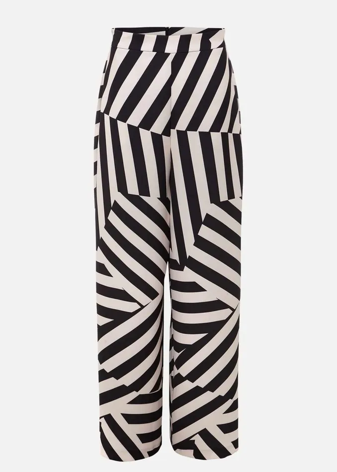 Women Phase Eight Trousers Phillis Striped Wide Leg Trousers Blackpink