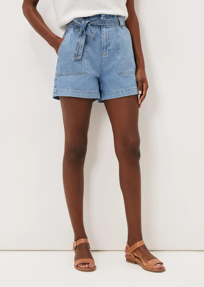 Women Phase Eight Trousers Pollie Denim Cargo Short Denim