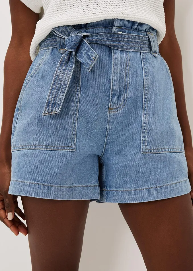 Women Phase Eight Trousers Pollie Denim Cargo Short Denim