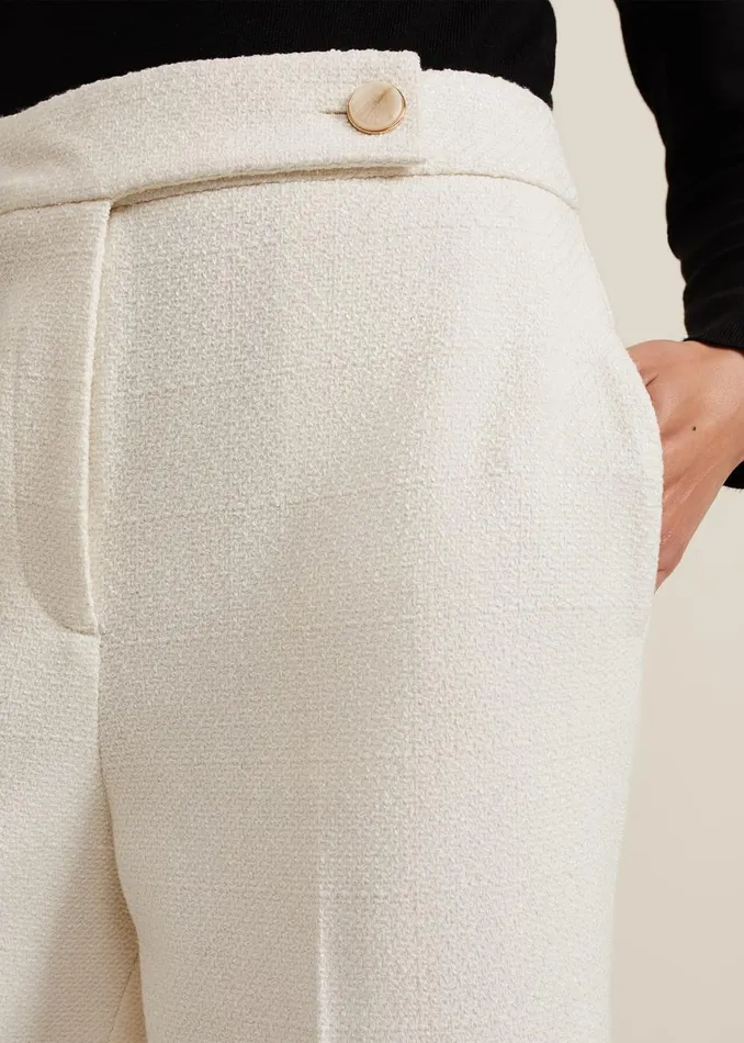 Women Phase Eight Trousers Ripley Boucle Culotte Ivory