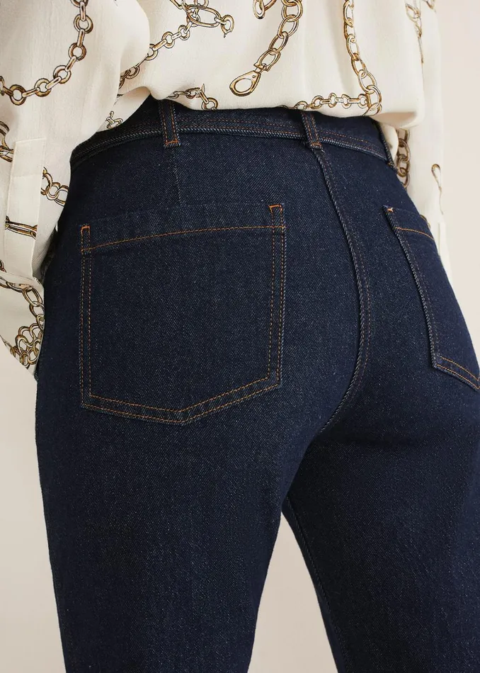 Women Phase Eight Trousers Shawna Belted Bootcut Jeans Dark Indigo