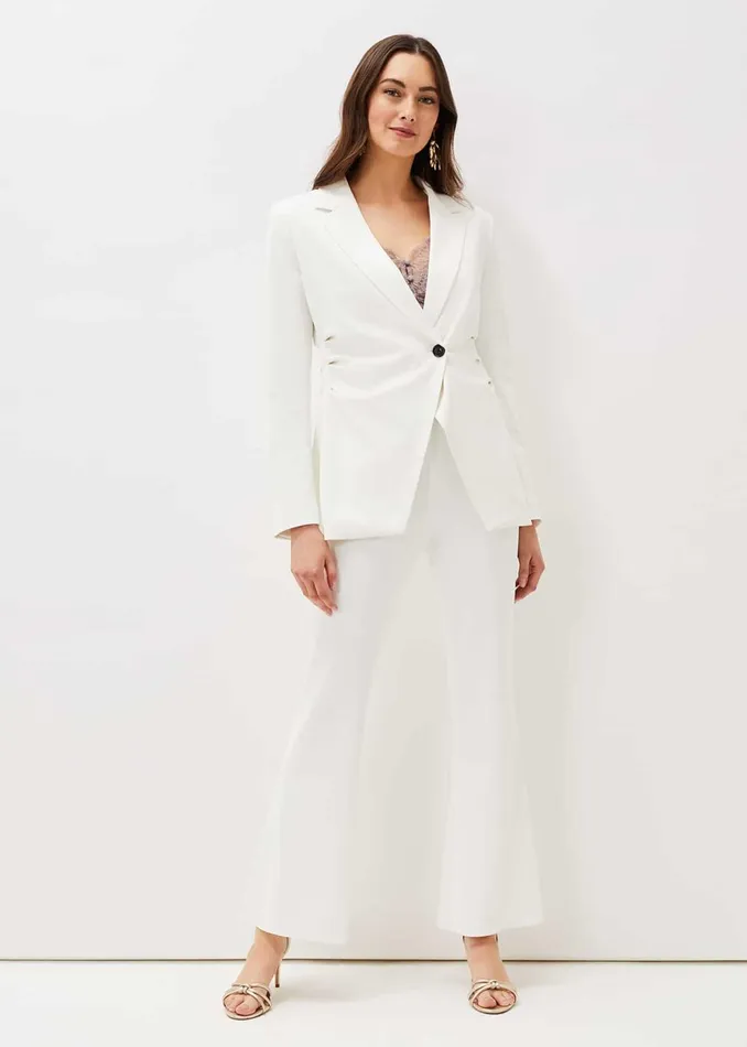 Women Phase Eight Trousers Solange Flared Suit Trousers Ivory