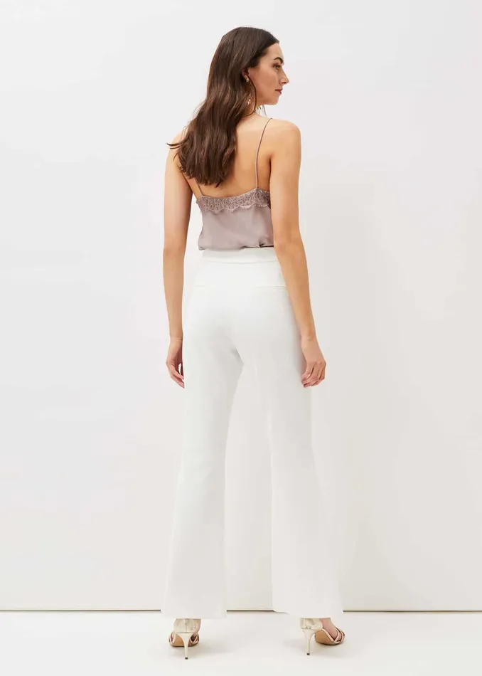Women Phase Eight Trousers Solange Flared Suit Trousers Ivory