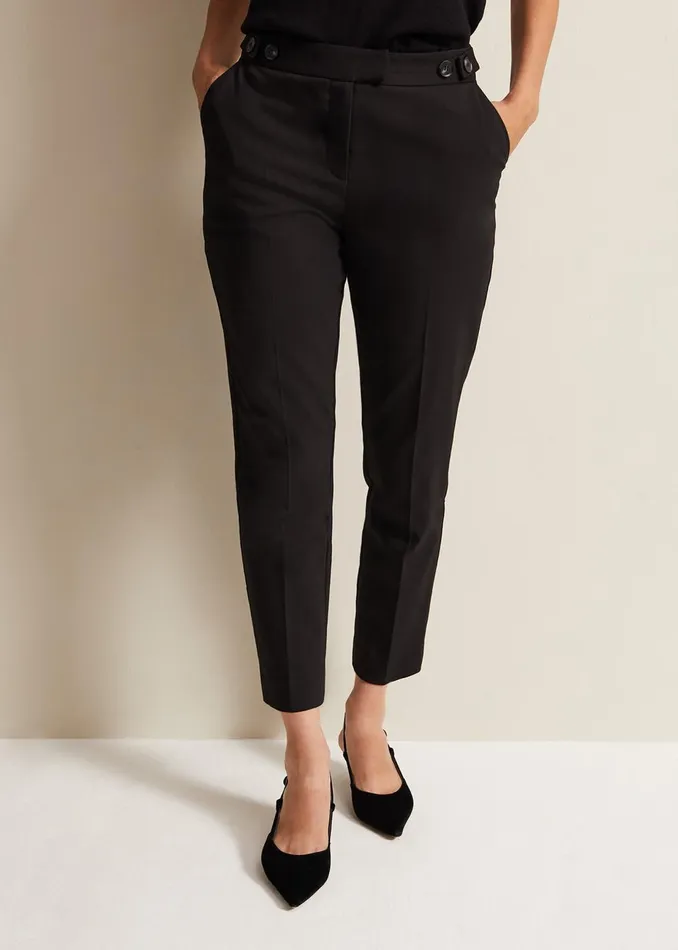 Women Phase Eight Trousers Ulrica Straight Leg Trousers Black