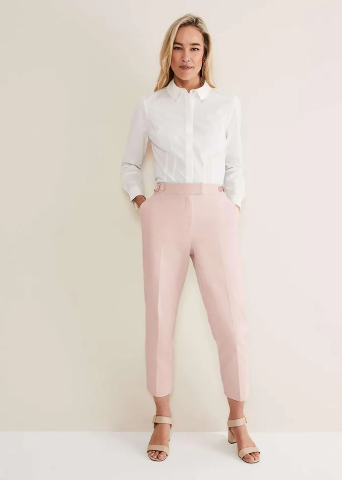 Women Phase Eight Trousers Ulrica Straight Leg Trousers Pale Pink