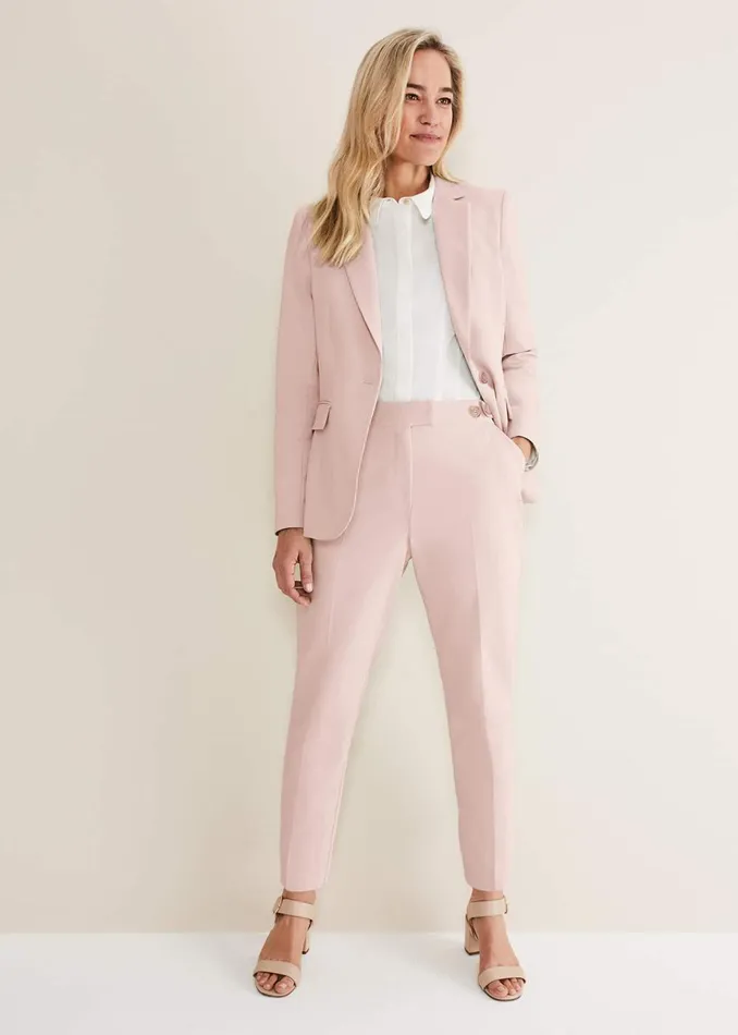 Women Phase Eight Trousers Ulrica Straight Leg Trousers Pale Pink