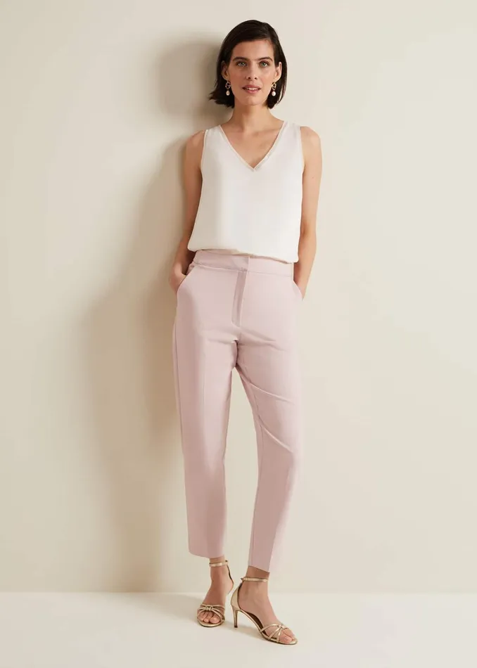 Women Phase Eight Trousers Ulrica Tapered Suit Trouser Antique Rose