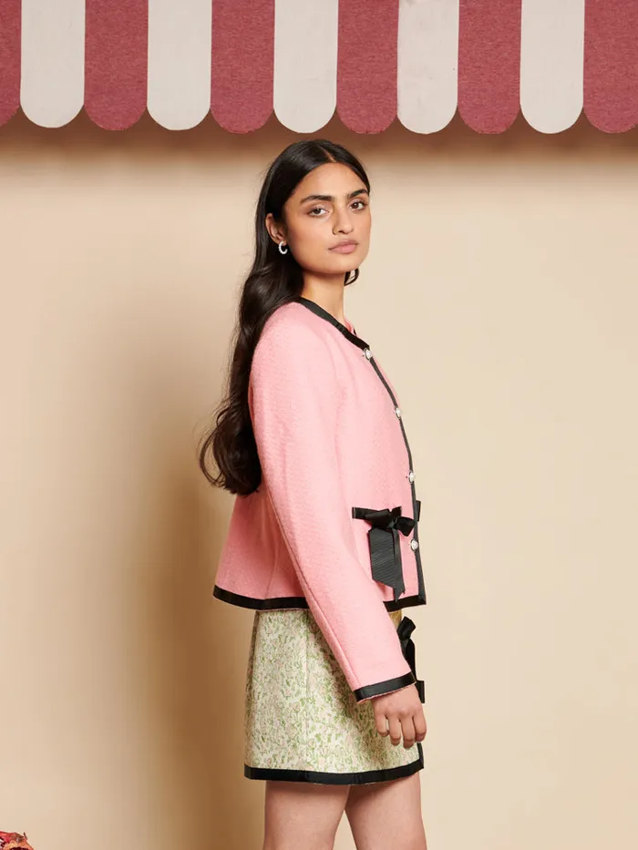 Women Plum Tweed Jacket Flamingo Pink Sister Jane Jackets