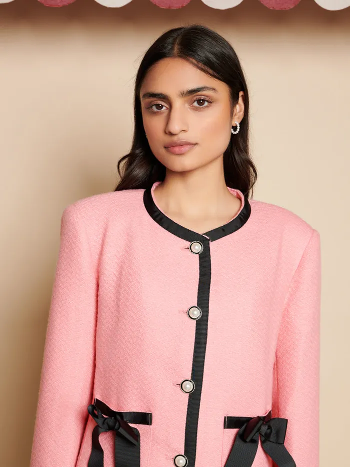 Women Plum Tweed Jacket Flamingo Pink Sister Jane Jackets