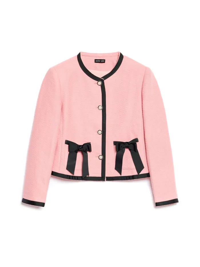 Women Plum Tweed Jacket Flamingo Pink Sister Jane Jackets