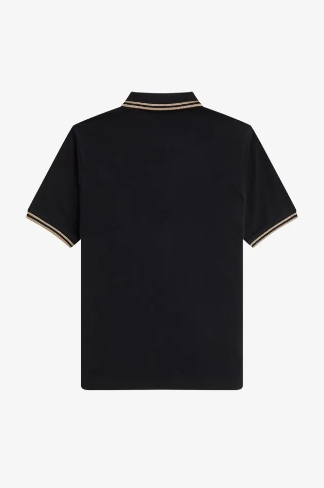 Women Polo Shirts Fred Perry G3600 Blackmetallic 1964 Gold