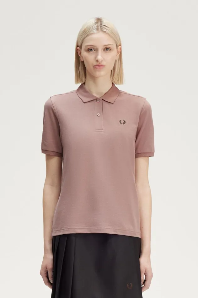 Women Polo Shirts Fred Perry G6000 Dark Pinknight Green