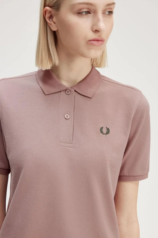 Women Polo Shirts Fred Perry G6000 Dark Pinknight Green