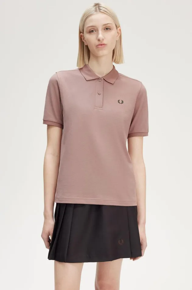 Women Polo Shirts Fred Perry G6000 Dark Pinknight Green