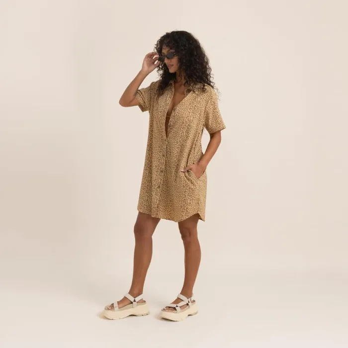Women Roark Dresses and Robes Bless Up Dress Caramel Leopard