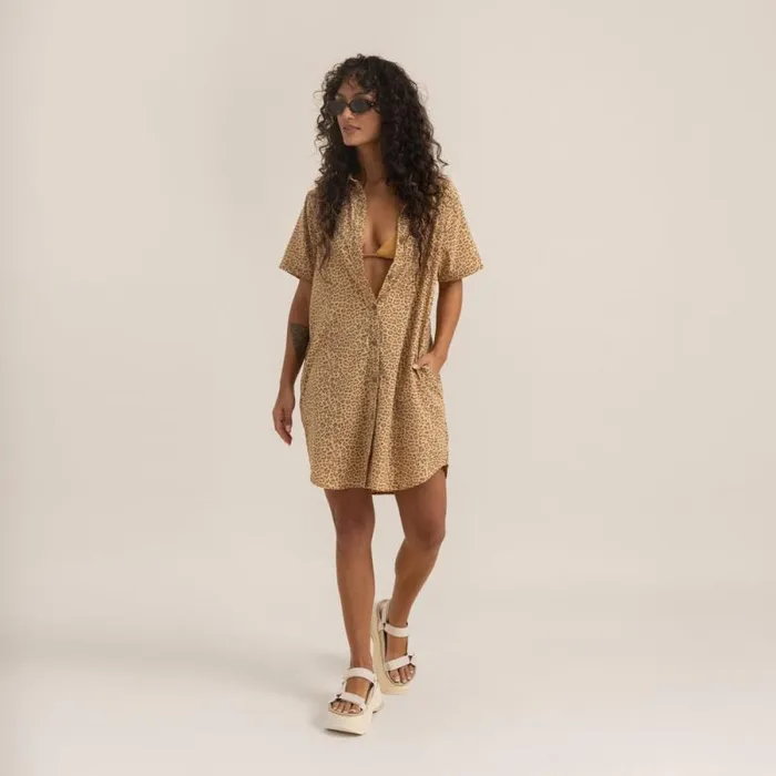 Women Roark Dresses and Robes Bless Up Dress Caramel Leopard