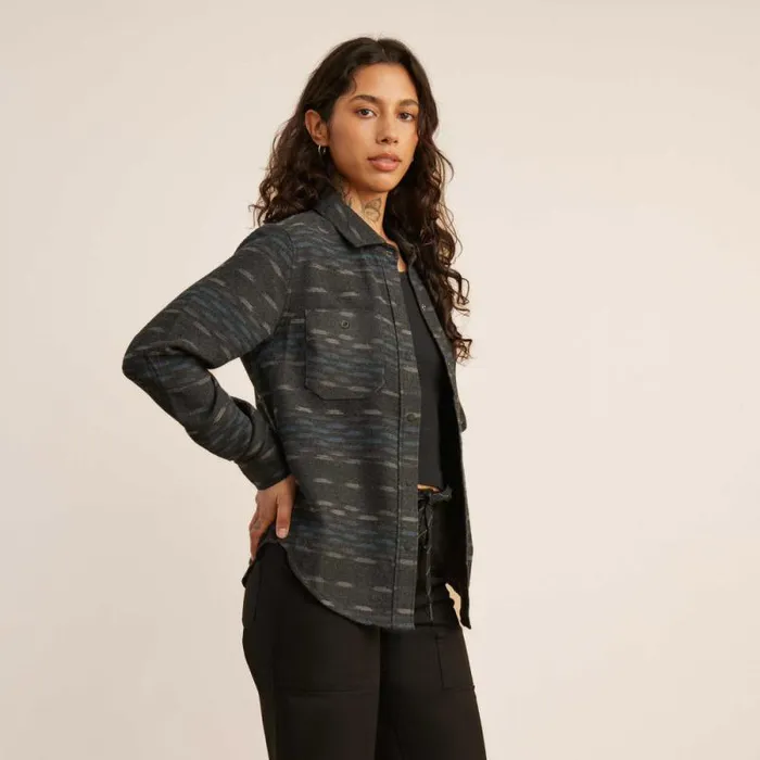 Women Roark Flannels Alpine Long Sleeve Flannel Black Pattern