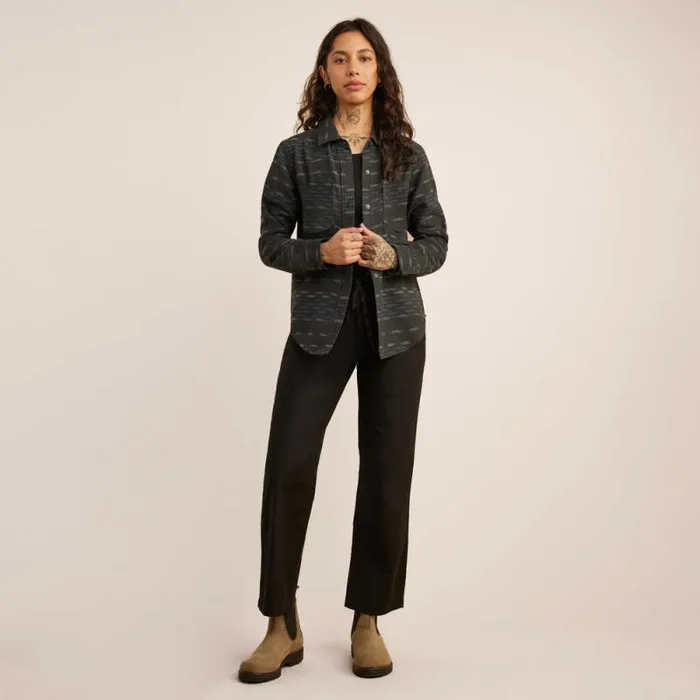 Women Roark Flannels Alpine Long Sleeve Flannel Black Pattern