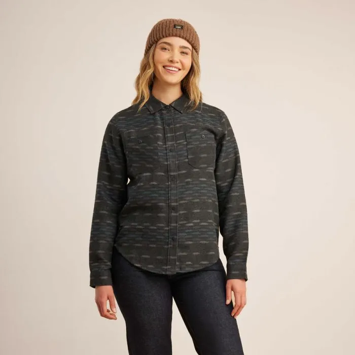 Women Roark Flannels Alpine Long Sleeve Flannel Black Pattern