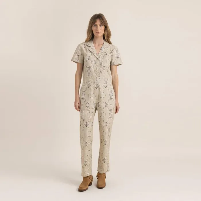 Women Roark Jumpsuits Layover Short Sleeve Jumpsuit Stone