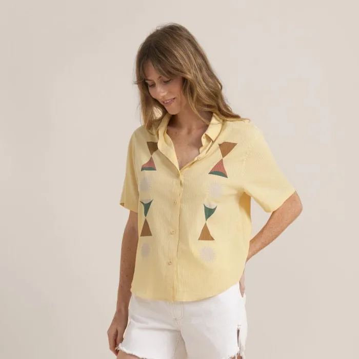 Women Roark Shirts Bless Up Breathable Stretch Shirt Heart Studio Sand