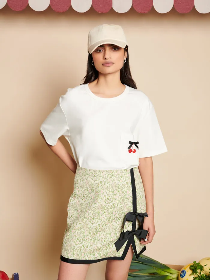 Women Rory Cherry Embroidery Shirt Snow White Sister Jane Tops