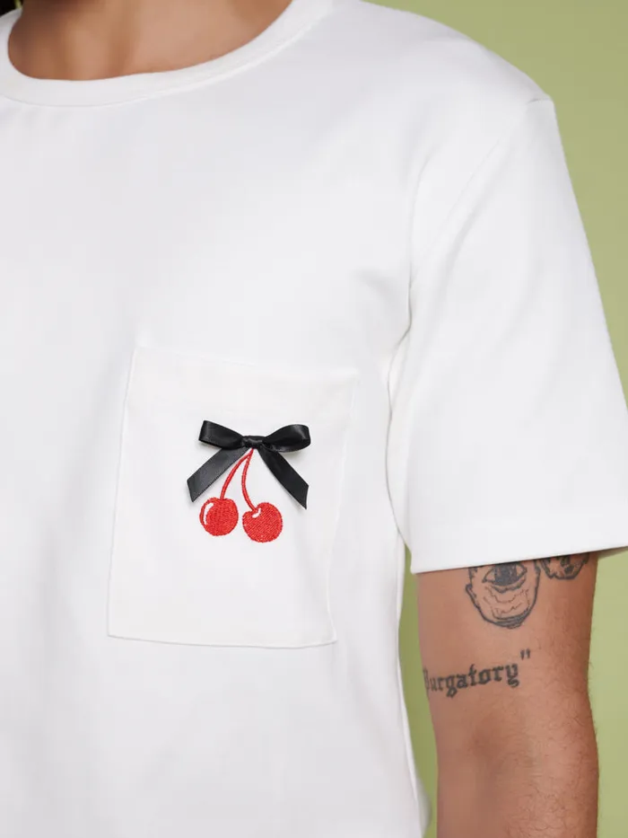 Women Rory Cherry Embroidery Shirt Snow White Sister Jane Tops