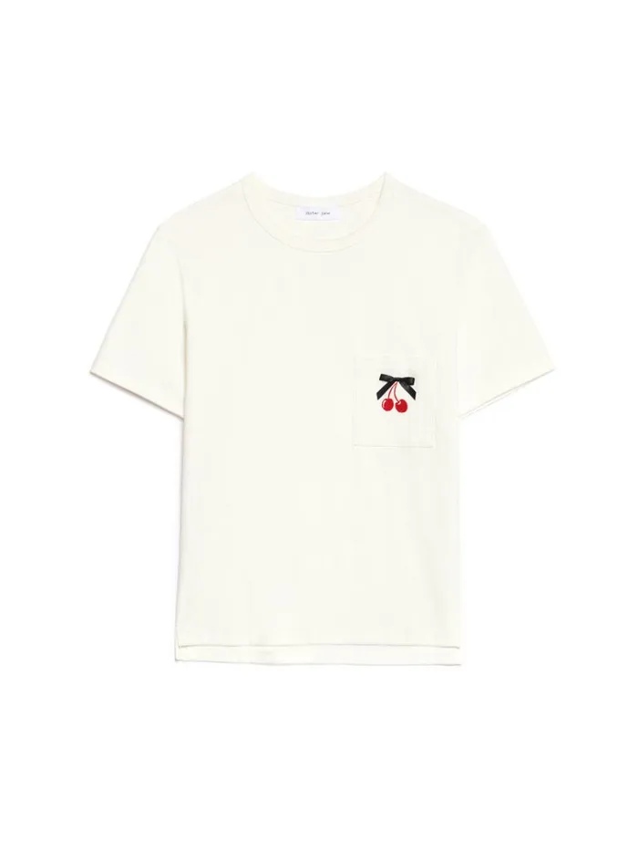 Women Rory Cherry Embroidery Shirt Snow White Sister Jane Tops