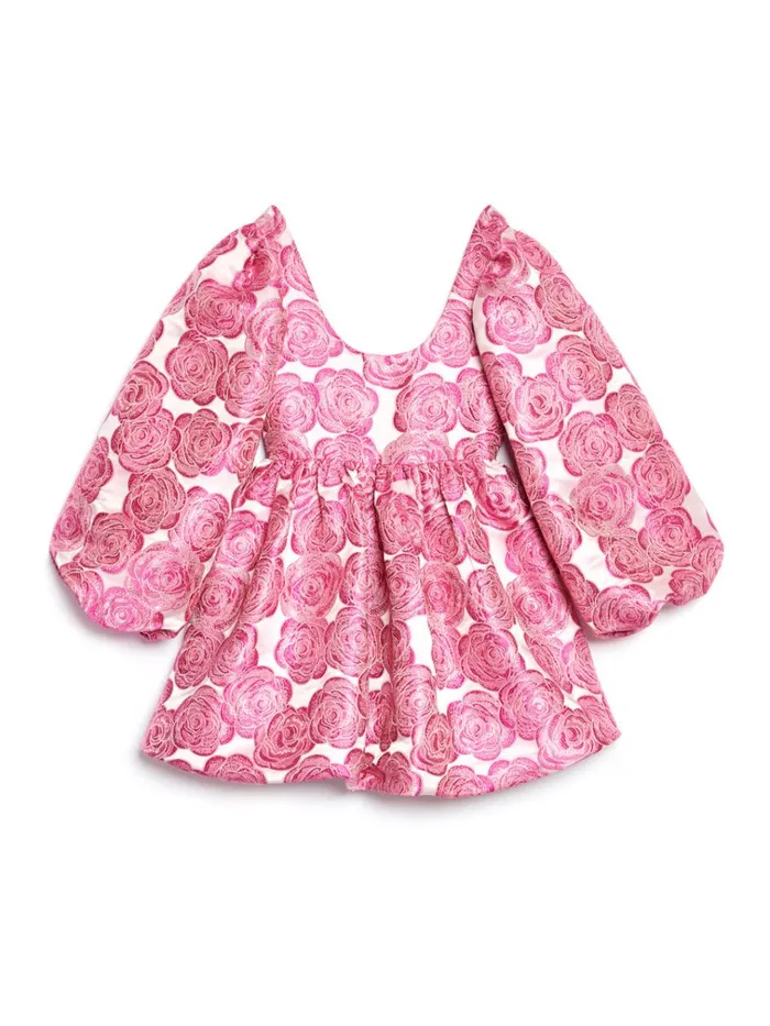 Women Rose Jacquard Mini Dress Raspberry Pink Sister Jane Dresses