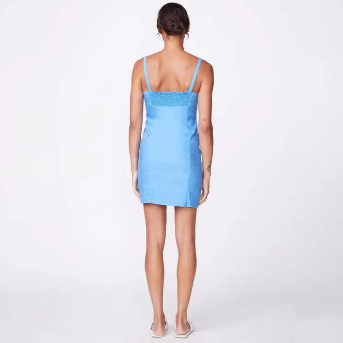 Women Sale MONROW Linen Cami Dress Cerulean