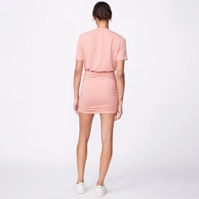 Women Sale MONROW Supersoft Deep V Shirred Dress Faded Coral