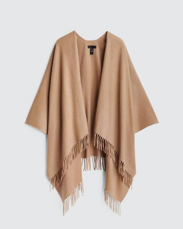 Women Scarves 038 Ponchos Rag 038 Bone Classic Cashmere Poncho Heathered Camel