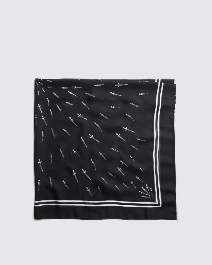 Women Scarves 038 Ponchos Rag 038 Bone Dagger Cashmere Modal Scarf Black
