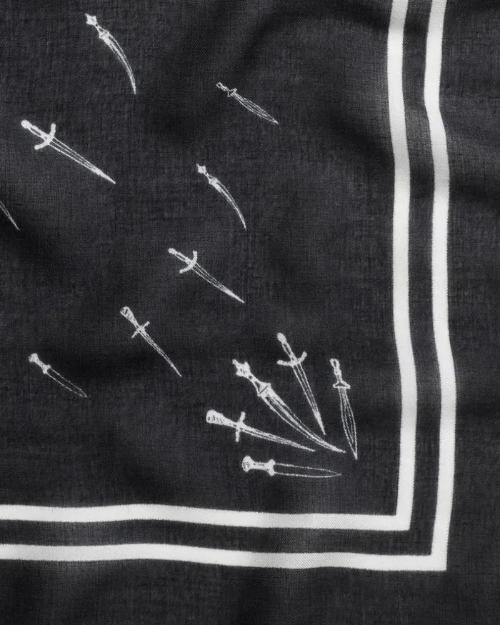 Women Scarves 038 Ponchos Rag 038 Bone Dagger Cashmere Modal Scarf Black