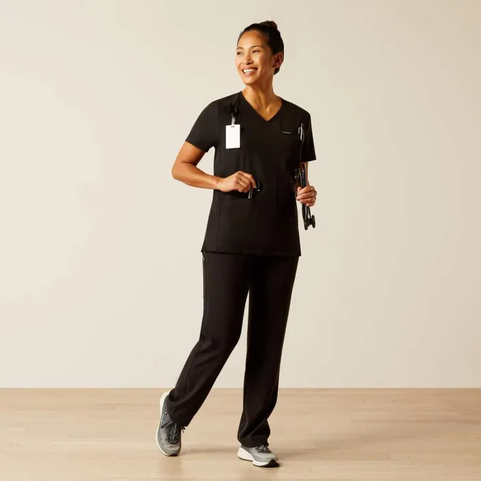 Women Scrubs Ariat Clara 6 Pocket Scrub Top Black Women Scrubs Ariat Clara 6 Pocket Scrub Top Black