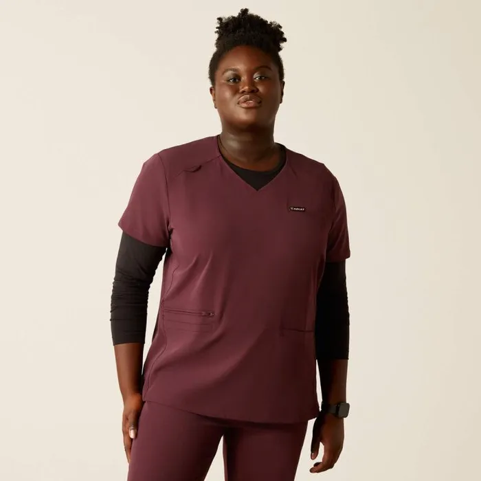 Women Scrubs Ariat Clara 6 Pocket Scrub Top Winetasting Women Scrubs Ariat Clara 6 Pocket Scrub Top Winetasting