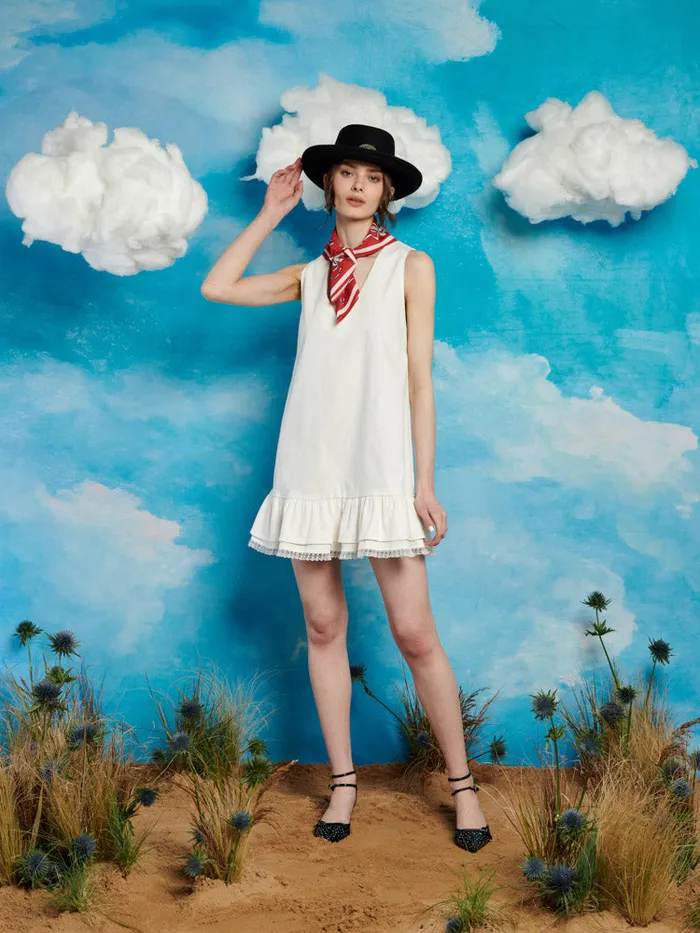 Women Sheriff Mini Dress Pearl White Sister Jane Dresses