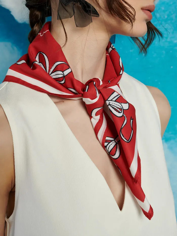 Women Sheriff Printed Scarf Carmin Red Sister Jane