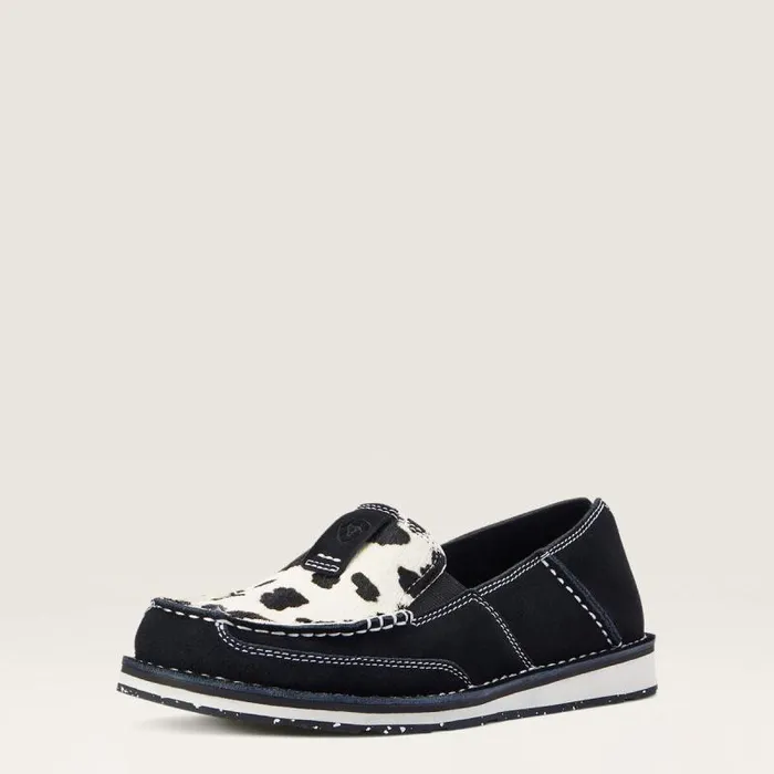 Women Shoes and Sneakers Ariat Cruiser Black Suede Black And White Hair On