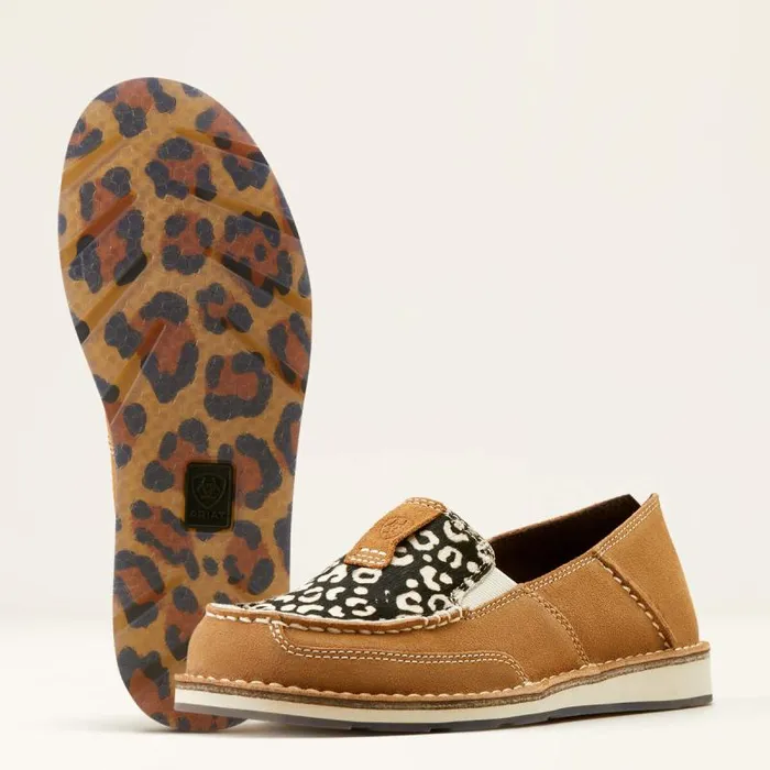 Women Shoes and Sneakers Ariat Cruiser Dark Tan Suedecream Cheetah Hair On