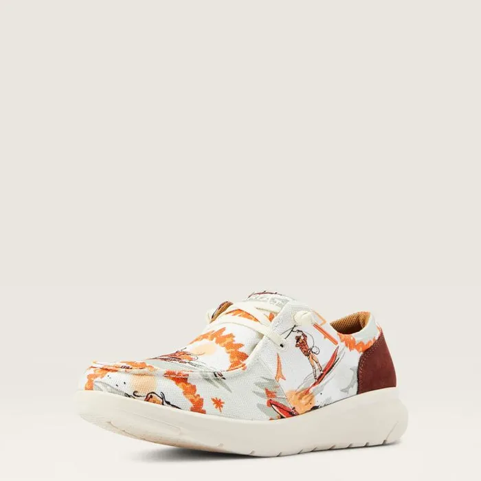Women Shoes and Sneakers Ariat Hilo Western Aloha Surfing Longhorn Print