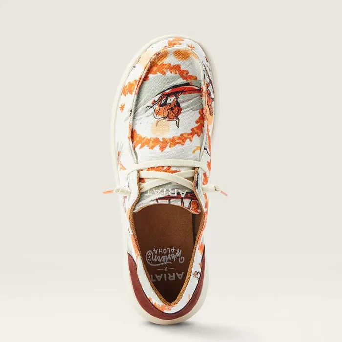 Women Shoes and Sneakers Ariat Hilo Western Aloha Surfing Longhorn Print