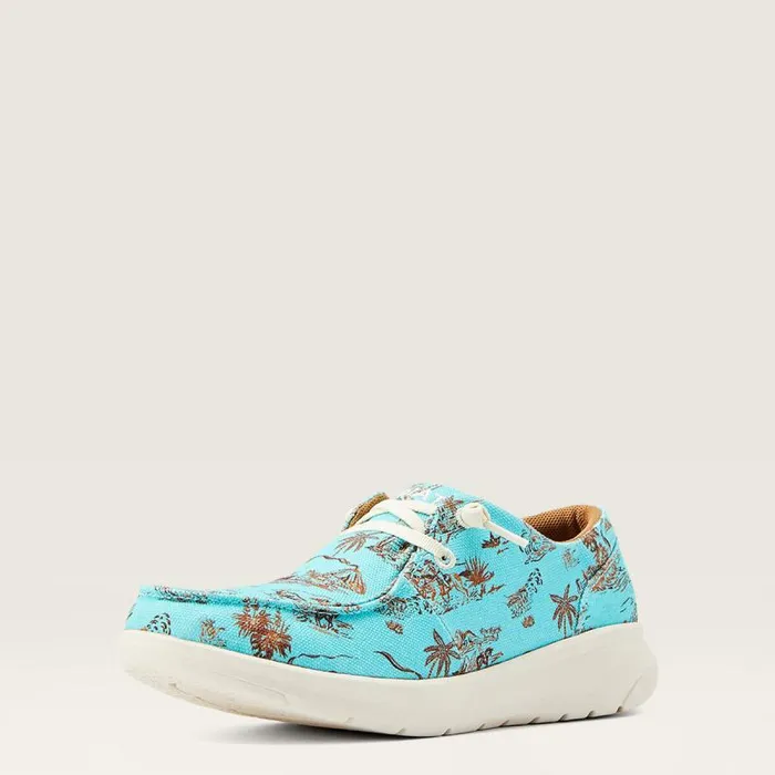 Women Shoes and Sneakers Ariat Hilo Western Aloha Turquoise Paniolo Print