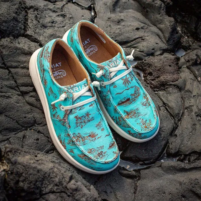 Women Shoes and Sneakers Ariat Hilo Western Aloha Turquoise Paniolo Print Women Shoes and Sneakers Ariat Hilo Western Aloha Turquoise Paniolo Print