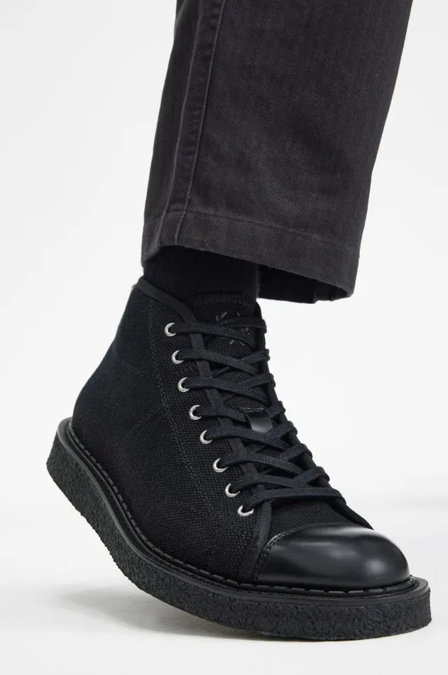 Women Shoes Fred Perry Canvas Monkey Boot Black